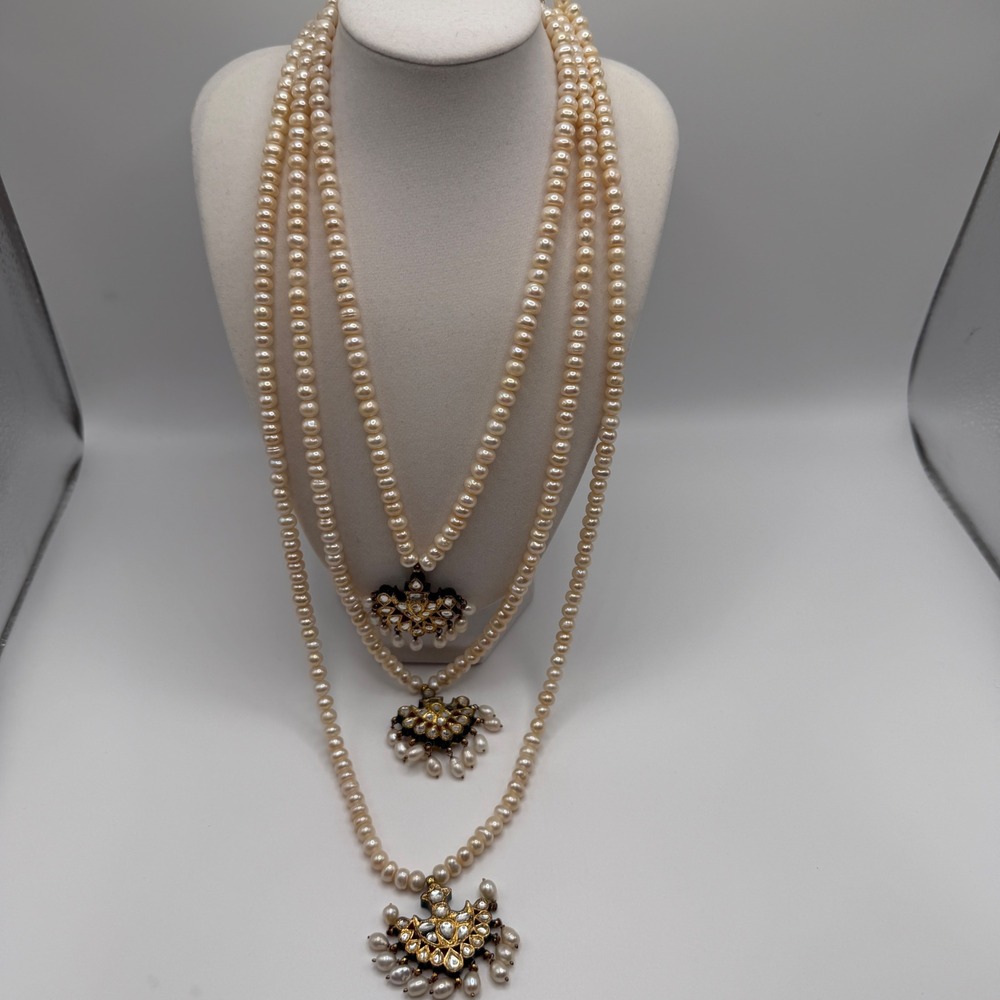 Indian‎ Meenakari Enamel Pearl Necklace Red Green Ethnic Jewelry